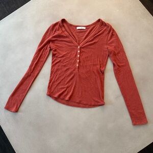 Aritzia Wilfred Free Top, Size XS, Rust